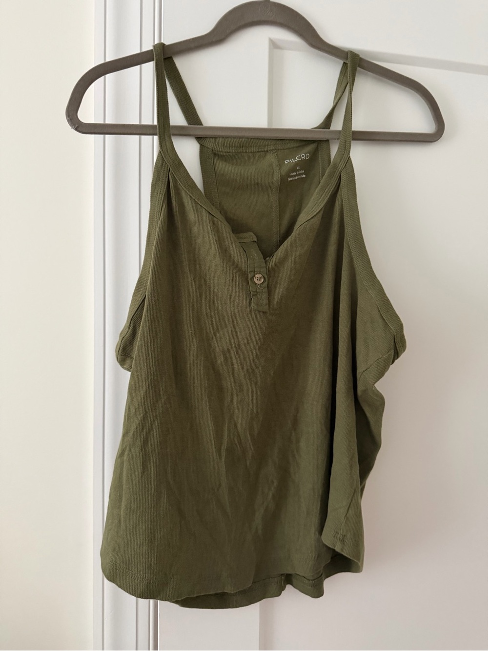 NWOT Pilcro Olive Green Button-Front Camisole